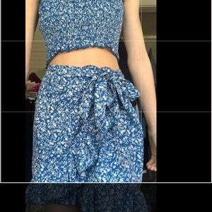 Smocked skirt and tube top set